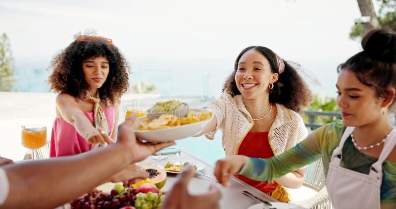 Happy diners enjoying their meal at a restaurant
