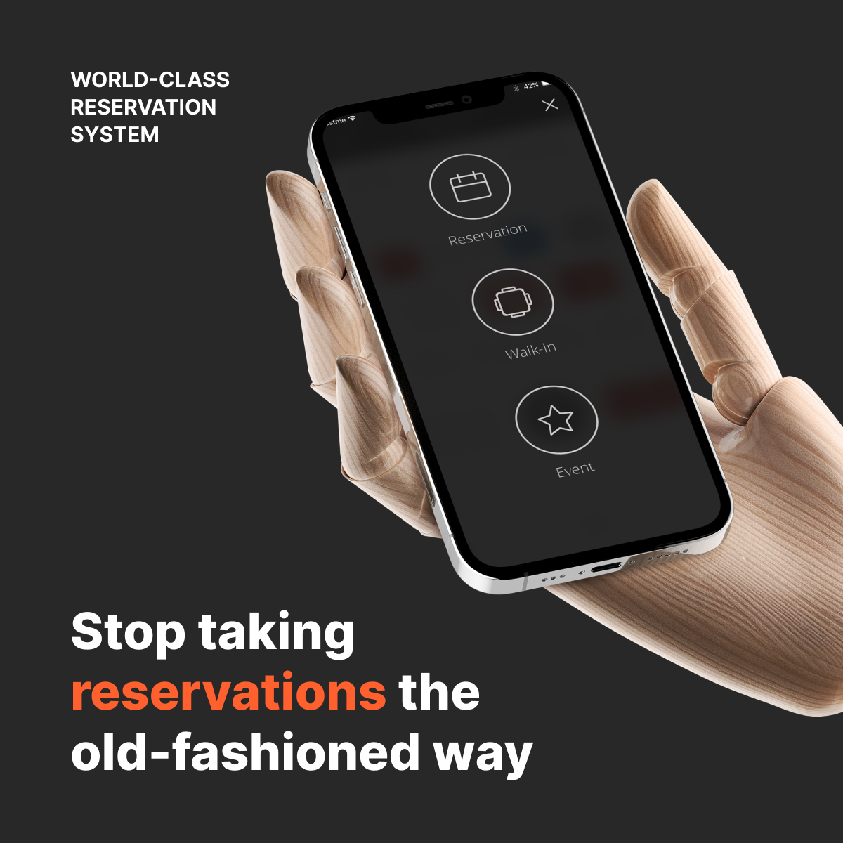 Customer making a restaurant booking on mobile phone